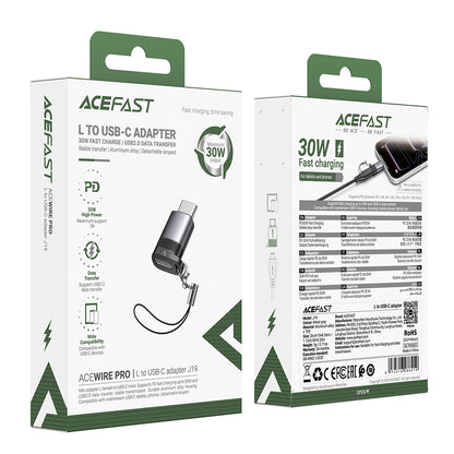 Adapter za podatke in polnjenje Lightning - USB-C Acefast J19, Siv
