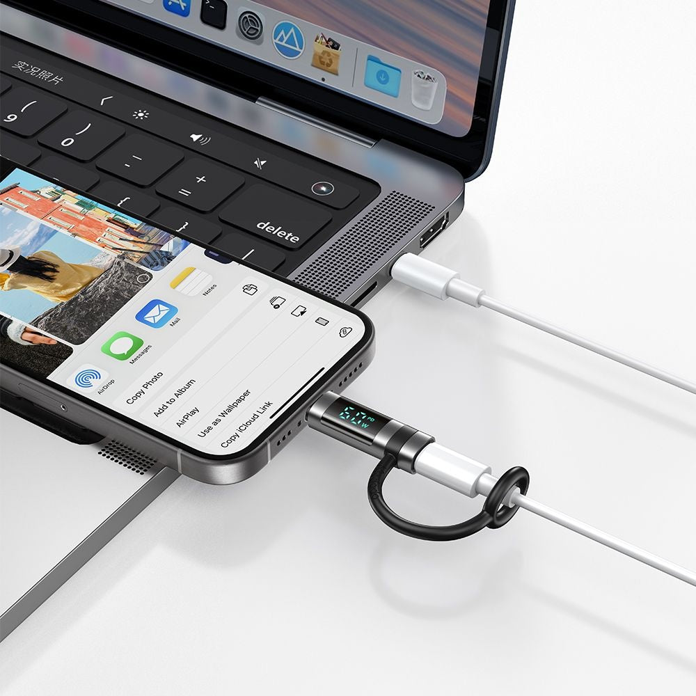 Adapter za podatke in polnjenje Lightning - USB-C McDodo OT-0180 Pigeon Display, črn