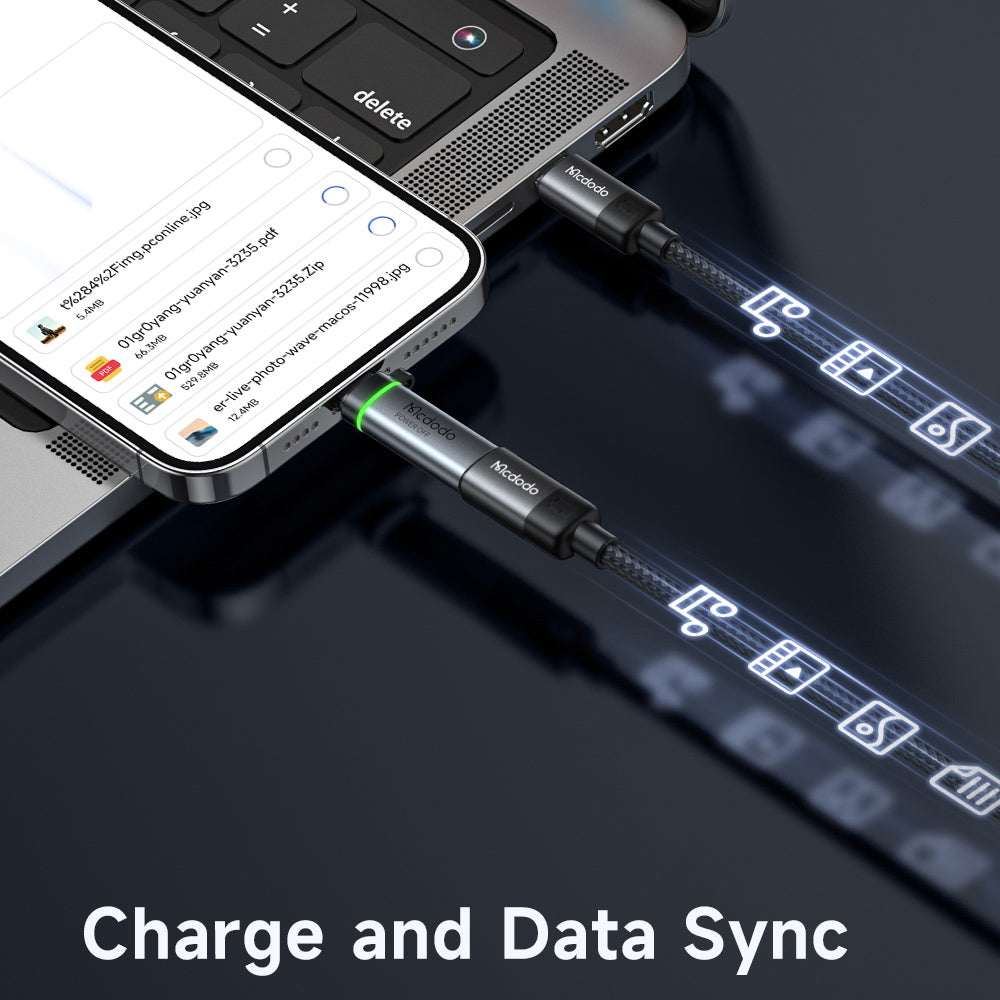 Adapter za podatke in polnjenje Lightning - USB-C McDodo OT-6010 Power Off, Črn