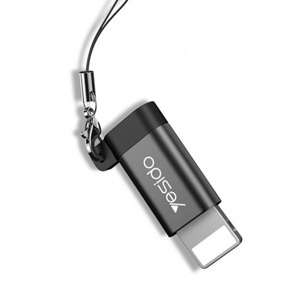 Adaptor za podatke in polnjenje microUSB - Lightning Yesido GS05, črn