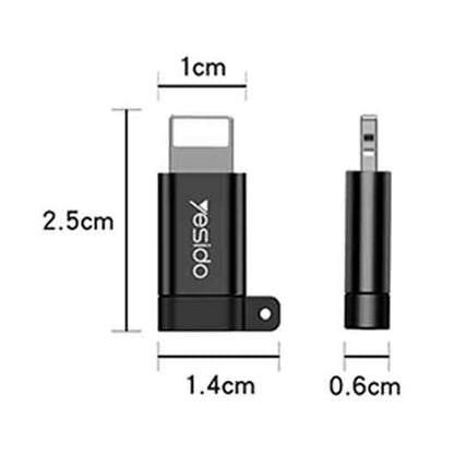 Adaptor za podatke in polnjenje microUSB - Lightning Yesido GS05, črn