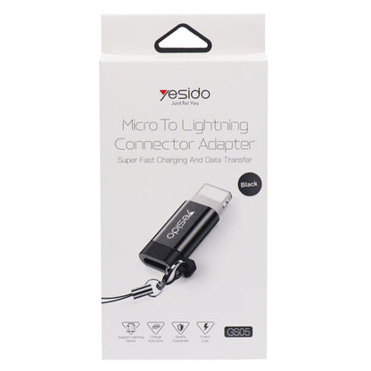 Adaptor za podatke in polnjenje microUSB - Lightning Yesido GS05, črn