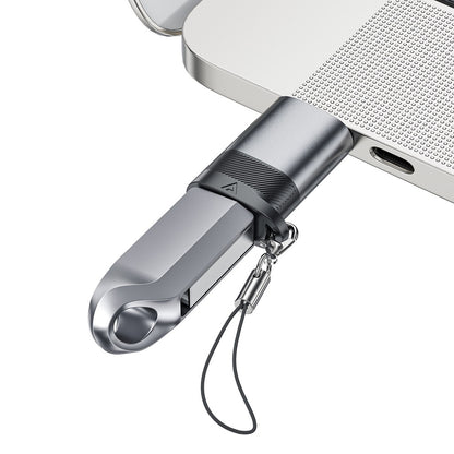 Adapter za podatke in polnjenje USB-C - USB-A Acefast J8, siv