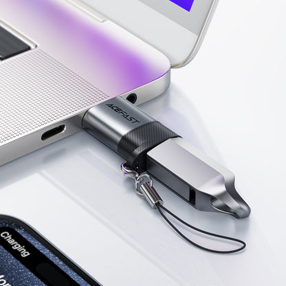 Adapter za podatke in polnjenje USB-C - USB-A Acefast J8, siv