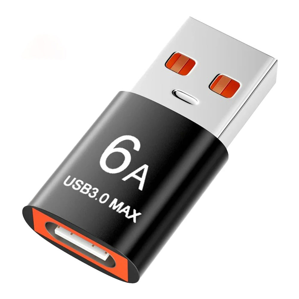 Adapter za podatke in polnjenje USB-C - USB-A Techsuit A5 HyperPort, črno-oranžen