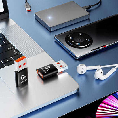 Adapter za podatke in polnjenje USB-C - USB-A Techsuit A5 HyperPort, črno-oranžen