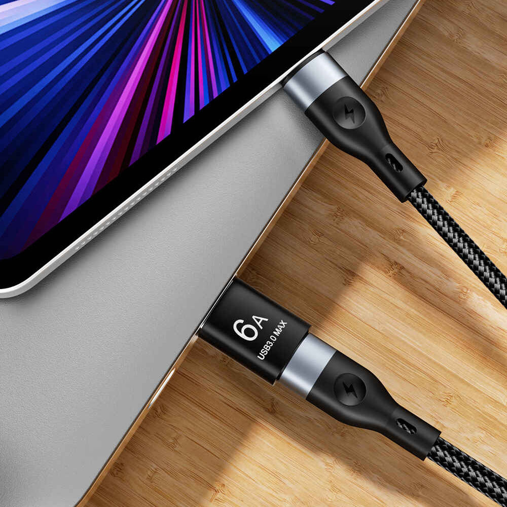 Adapter za podatke in polnjenje USB-C - USB-A Techsuit A5 HyperPort, črno-oranžen