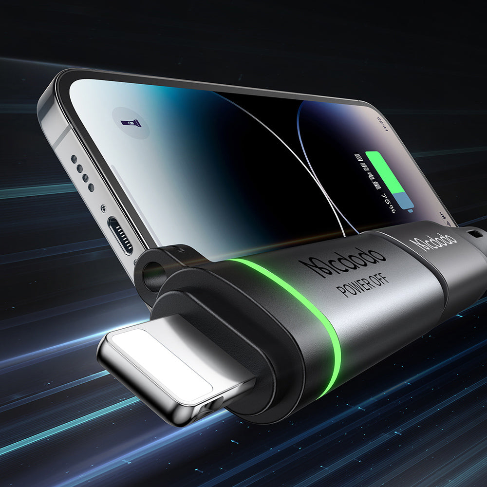 Adapter za podatke in polnjenje USB-C - Lightning McDodo OT-2590 Power Off, Črn