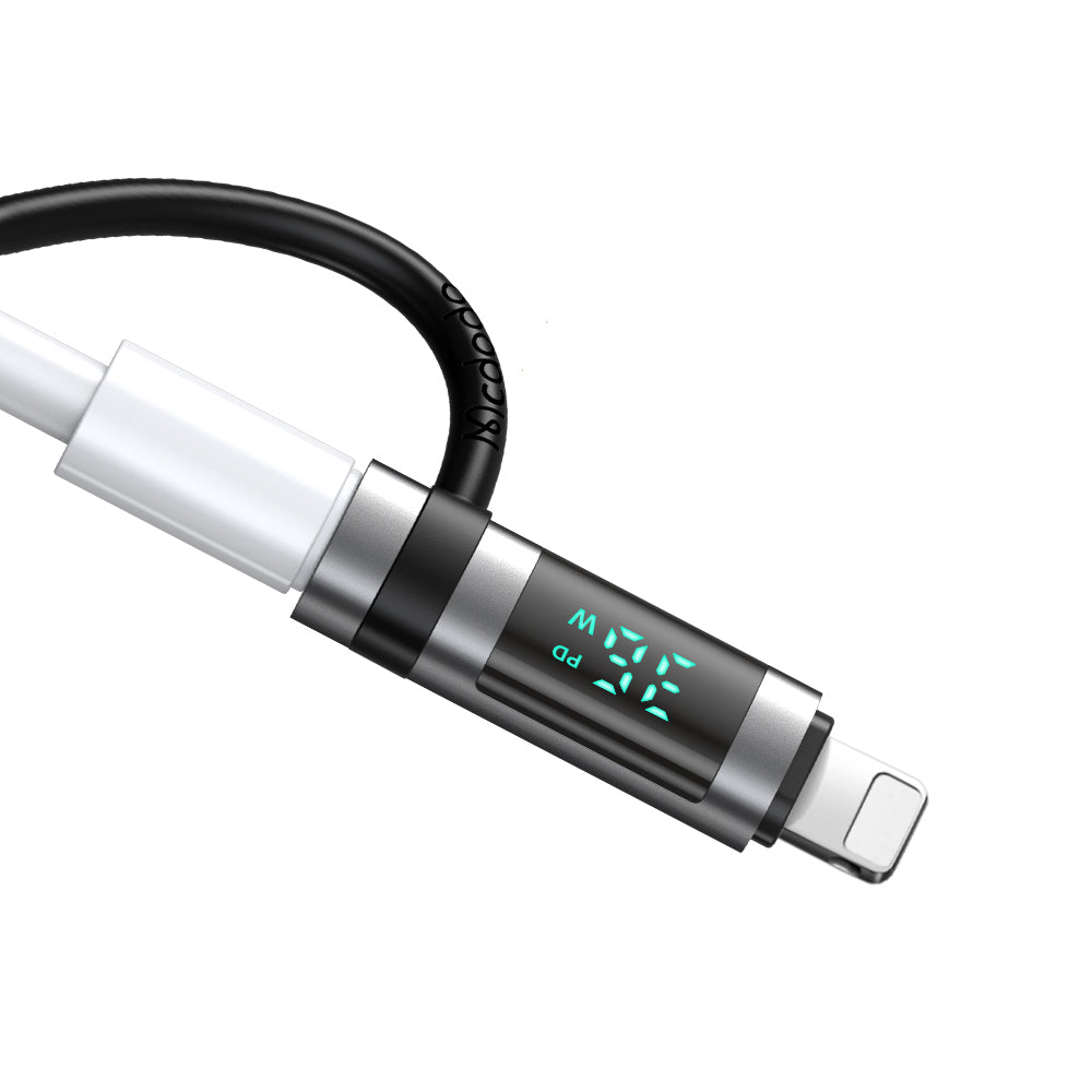 Adapter za podatke in polnjenje USB-C - Lightning McDodo OT-2610 Pigeon Display, črn