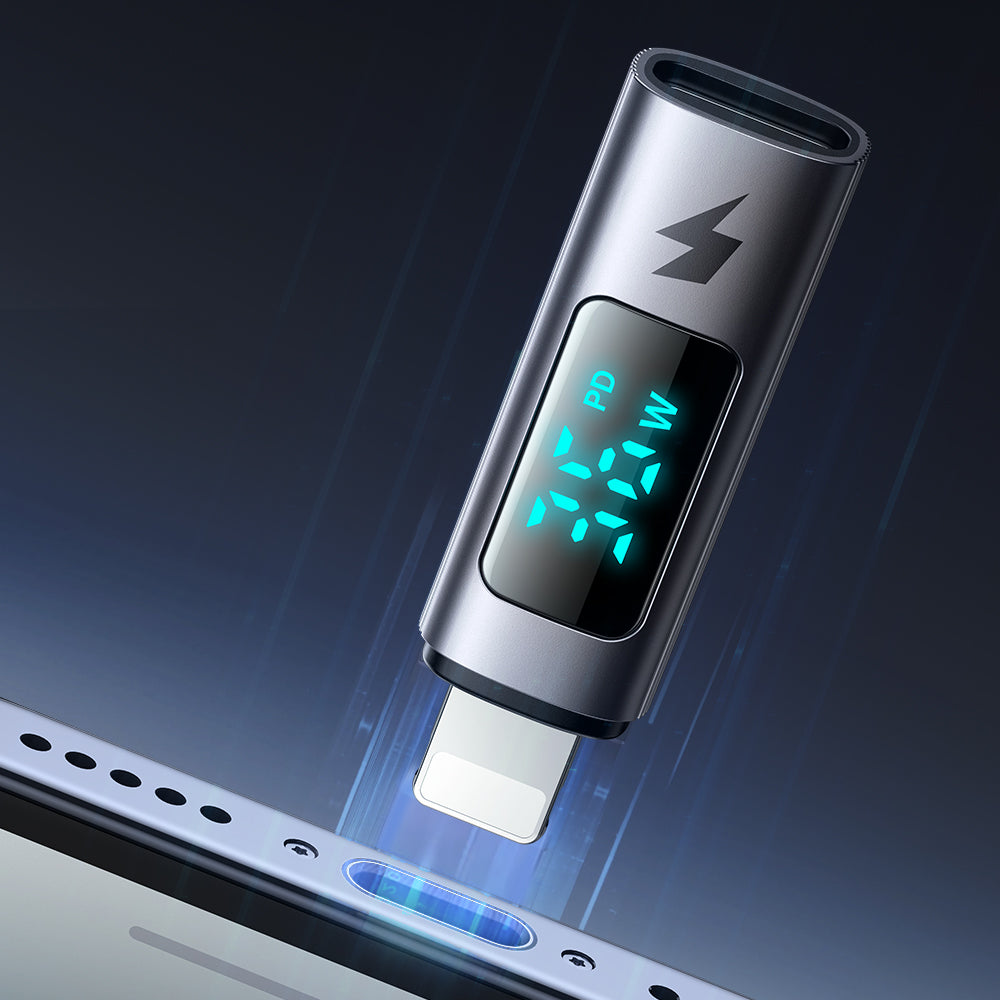 Adapter za podatke in polnjenje USB-C - Lightning McDodo OT-6100 Wales Display, črn