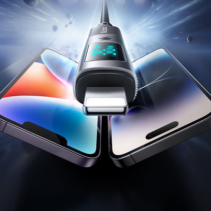 Adapter za podatke in polnjenje USB-C - Lightning McDodo OT-6100 Wales Display, črn