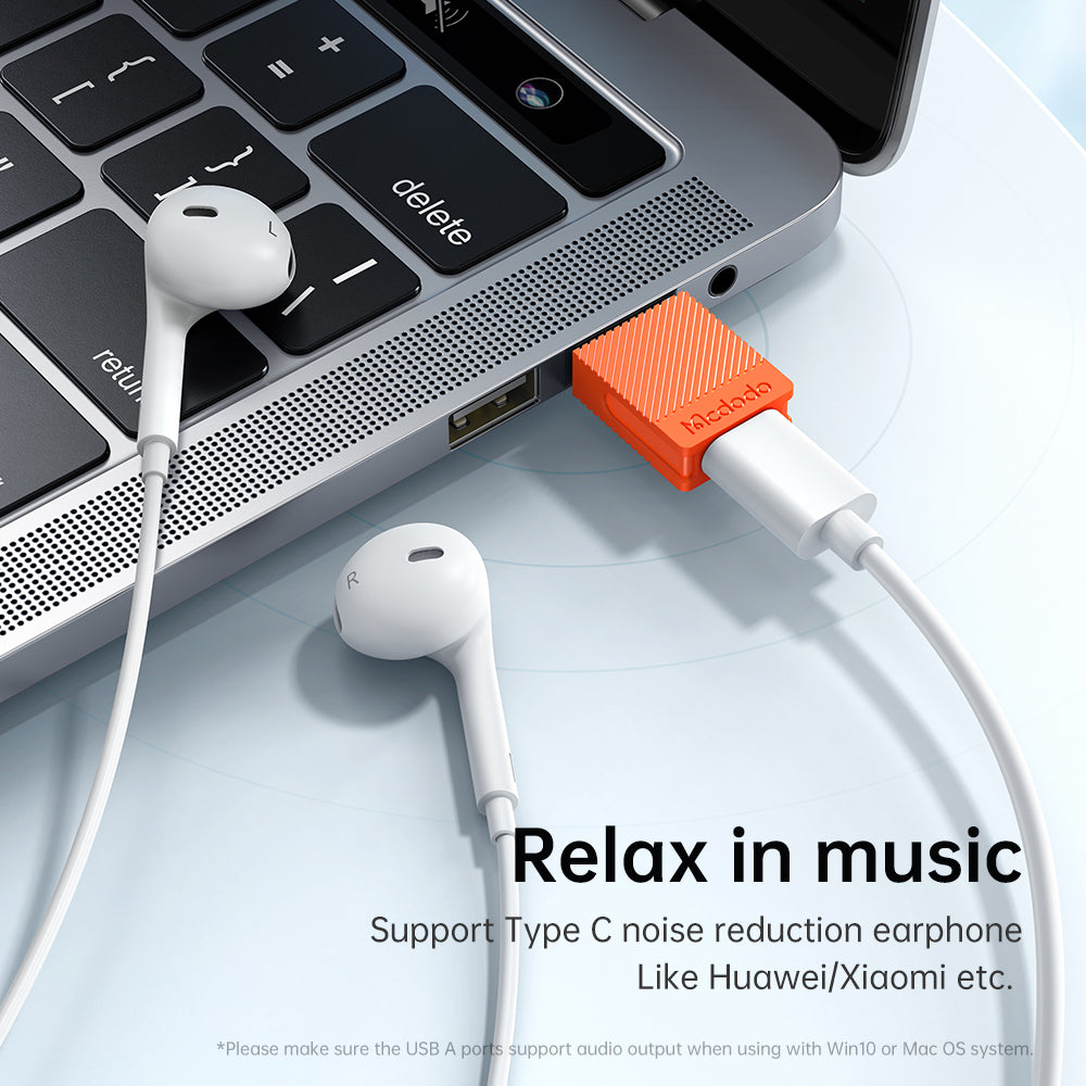 Adapter za podatke in polnjenje USB-C - USB-A McDodo OT-6550, Oranžen