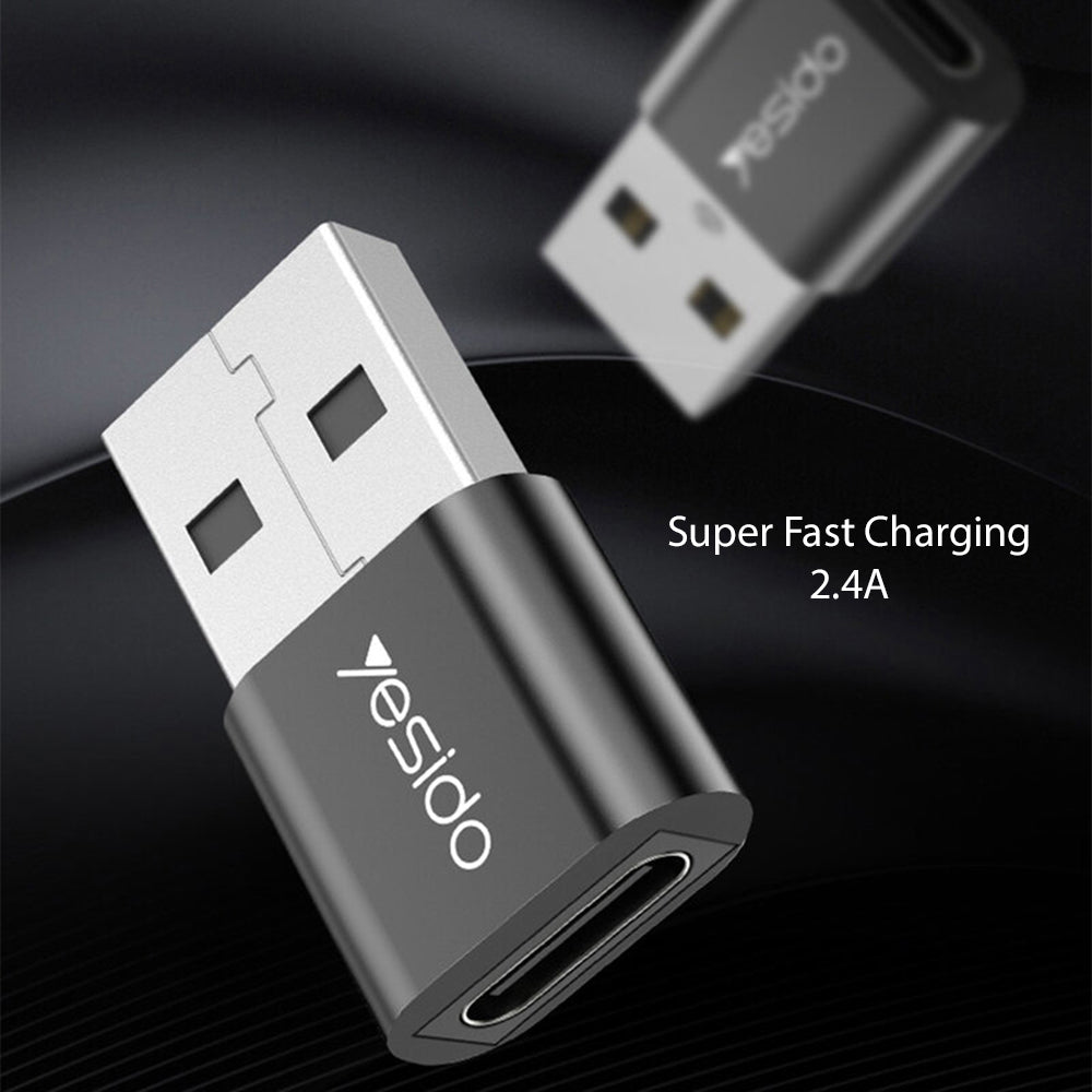 Adaptor za podatke in polnjenje USB-C - USB-A Yesido GS09, Črn