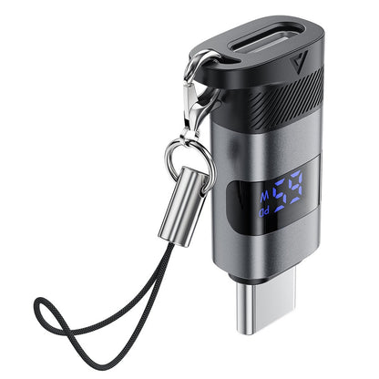 Adapter za podatke in polnjenje USB-C - USB-C Acefast J9 Display, Siv
