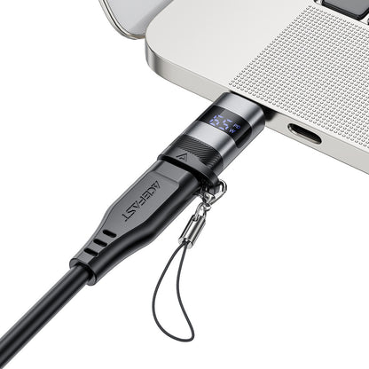 Adapter za podatke in polnjenje USB-C - USB-C Acefast J9 Display, Siv