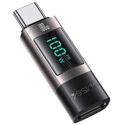 USB-C Data and Charging Adapter - USB-C Yesido GS24 Display, Gray