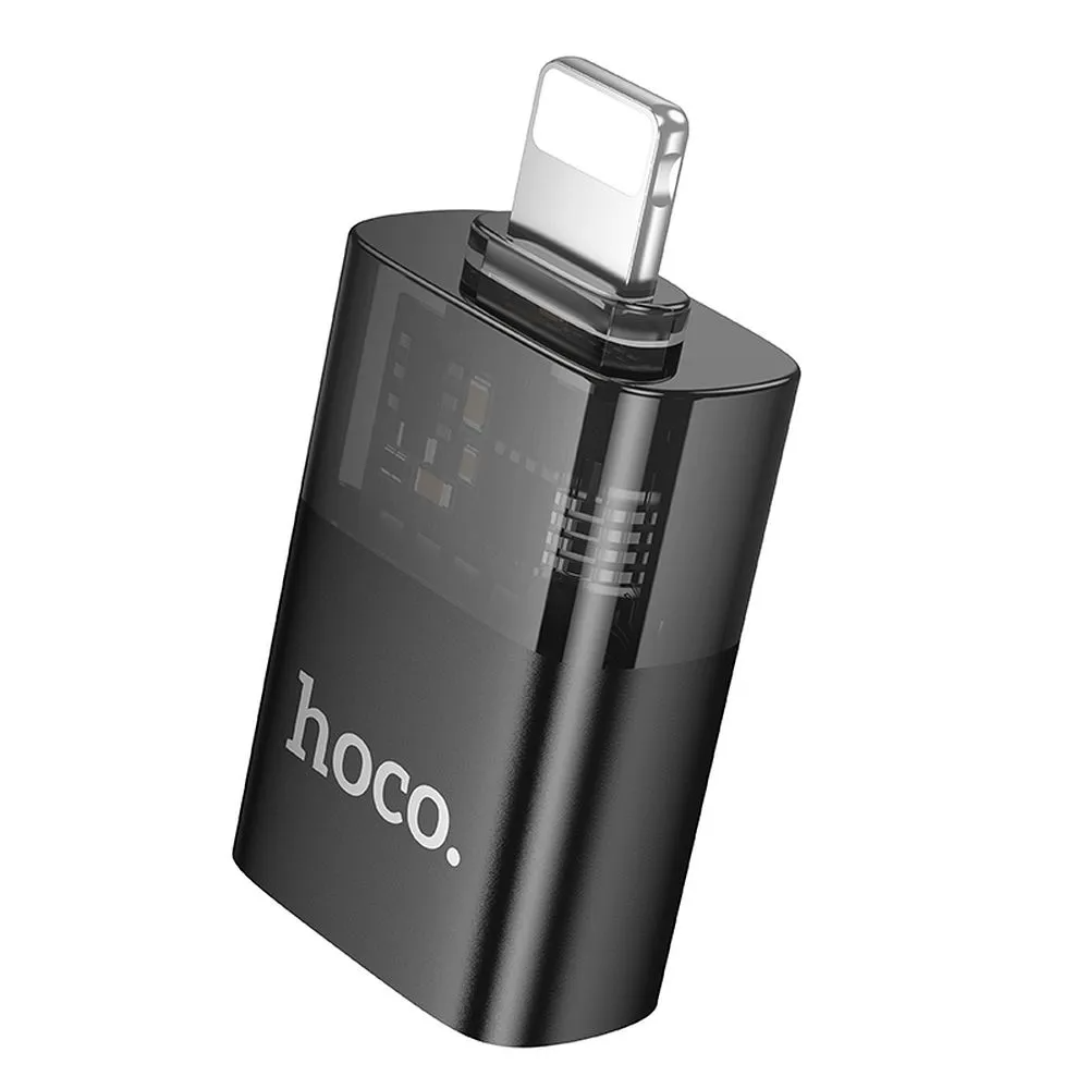 OTG Lightning adapter - USB-A HOCO UA36, Črn