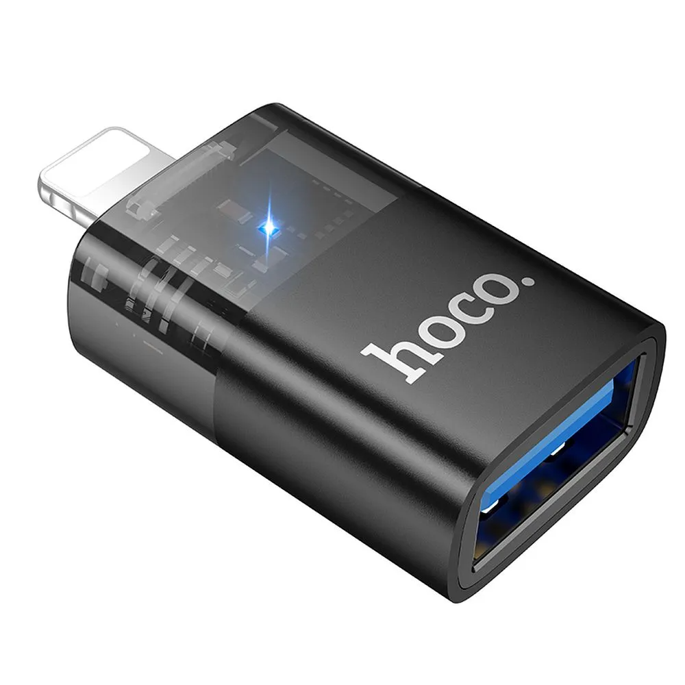 OTG Lightning adapter - USB-A HOCO UA36, Črn