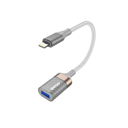 OTG adapter Lightning - USB-A BWOO BZ70, siv