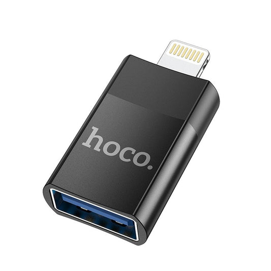 OTG adapter Lightning - USB-A HOCO UA17, črn