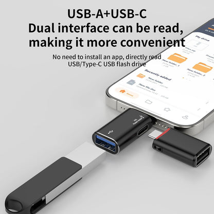 OTG adapter Lightning - USB-A Techsuit A18 AluVoltX, črn