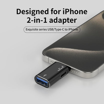 OTG adapter Lightning - USB-A Techsuit A18 AluVoltX, črn