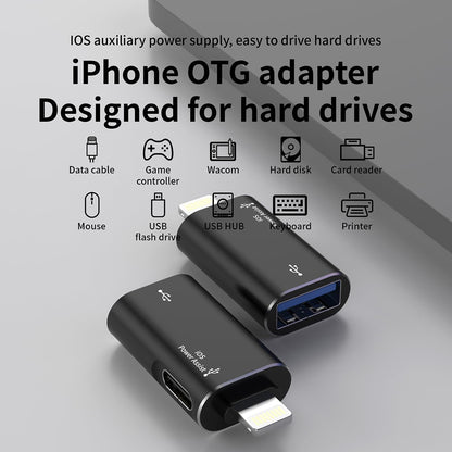 OTG adapter Lightning - USB-A Techsuit A18 AluVoltX, črn