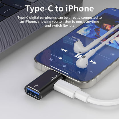 OTG adapter Lightning - USB-A Techsuit A18 AluVoltX, črn