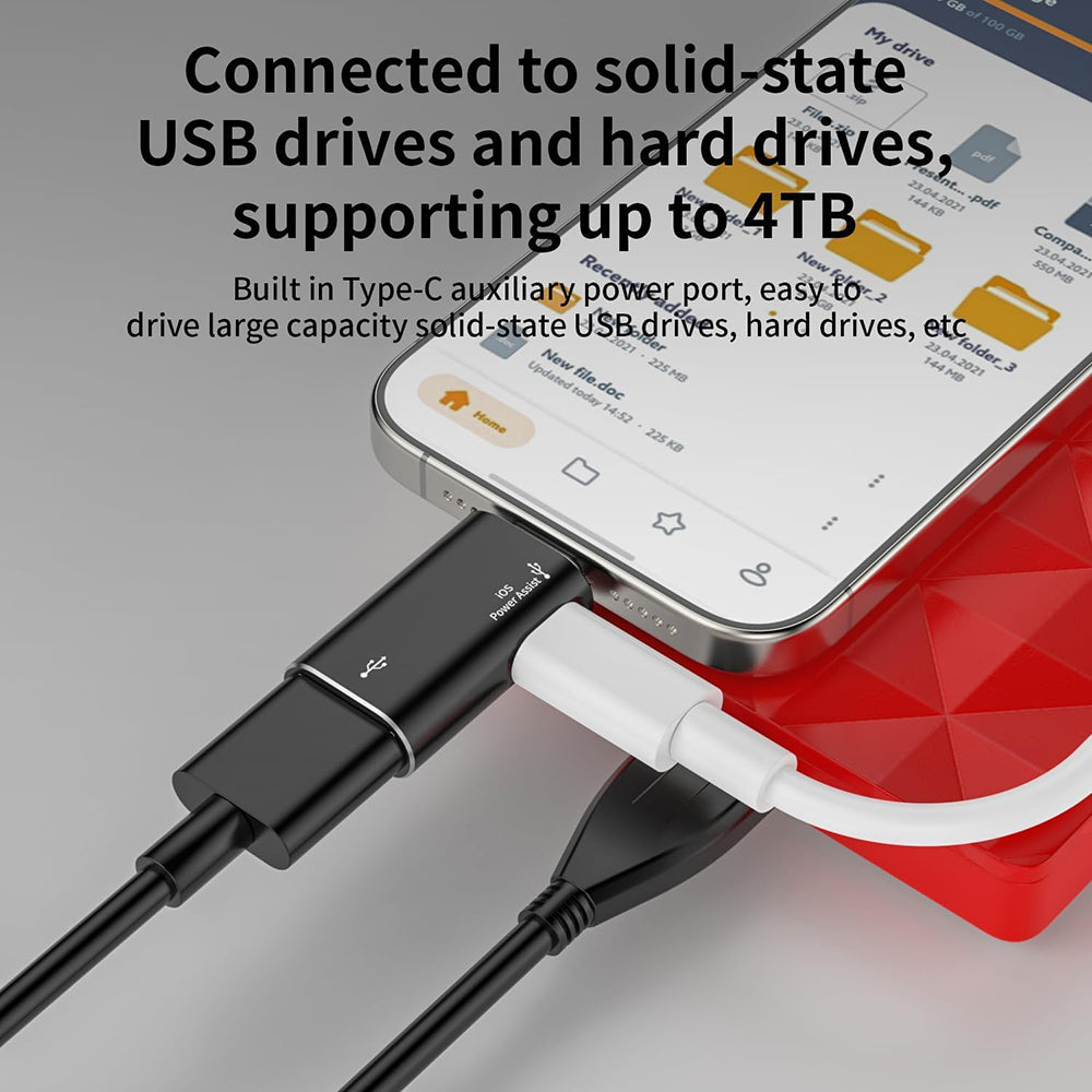 OTG adapter Lightning - USB-A Techsuit A18 AluVoltX, črn