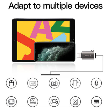Adapter OTG Lightning - USB-A Yesido GS14, Črn