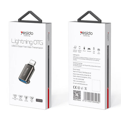 Adapter OTG Lightning - USB-A Yesido GS14, Črn