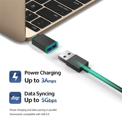 OTG microUSB / USB-C to USB-A Techsuit A13 DuoVoltX Adapter, Gray, Set of 2 Pieces