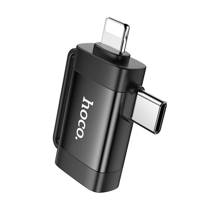 OTG adapter USB-C / Lightning - USB-A HOCO UA31F, Črn