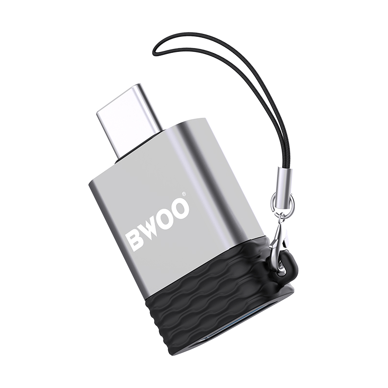 OTG USB-A - USB-C adapter BWOO BZ-35, Siva