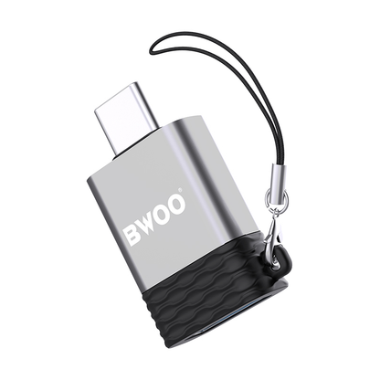 OTG USB-A - USB-C adapter BWOO BZ-35, Siva