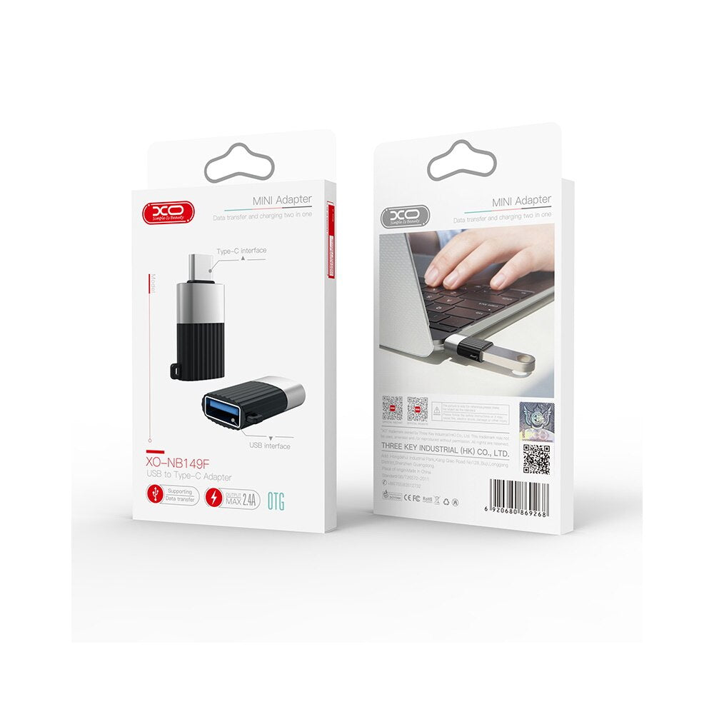 OTG adapter USB-A - USB-C XO Design NB149-F, črn