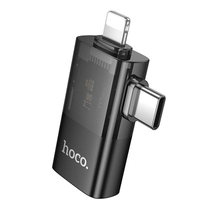 OTG adapter Lightning / USB-C - USB-A HOCO UA36E, Črn