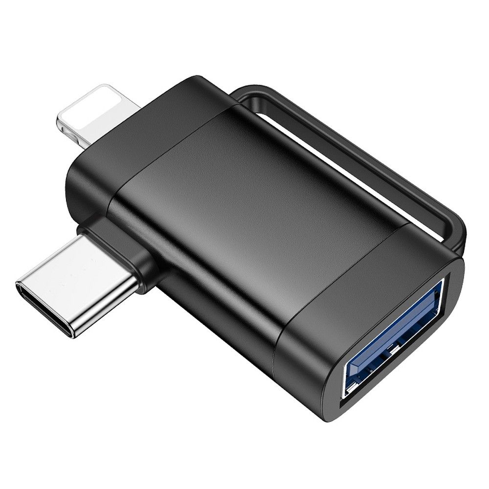 OTG adapter USB-C / Lightning - USB-A HOCO UA31F, Črn
