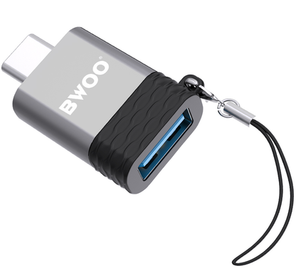 OTG USB-A - USB-C adapter BWOO BZ-35, Siva