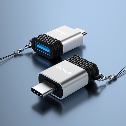 OTG USB-A - USB-C adapter BWOO BZ-35, Siva