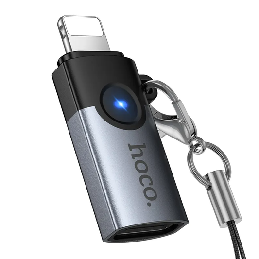 USB-C - Lightning podatkovni in polnilni adapter HOCO UA46A, siva