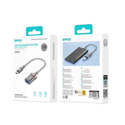 OTG adapter USB-C - USB-A BWOO BZ69, Siv