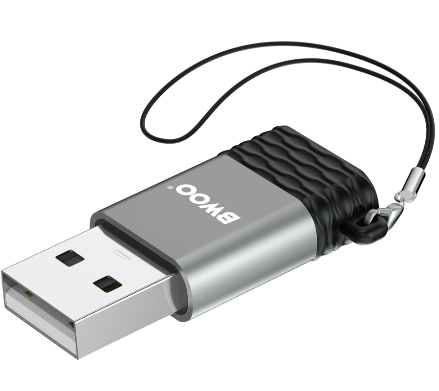 USB-C to USB-A Data and Charging Adapter BWOO BZ-38, Gray