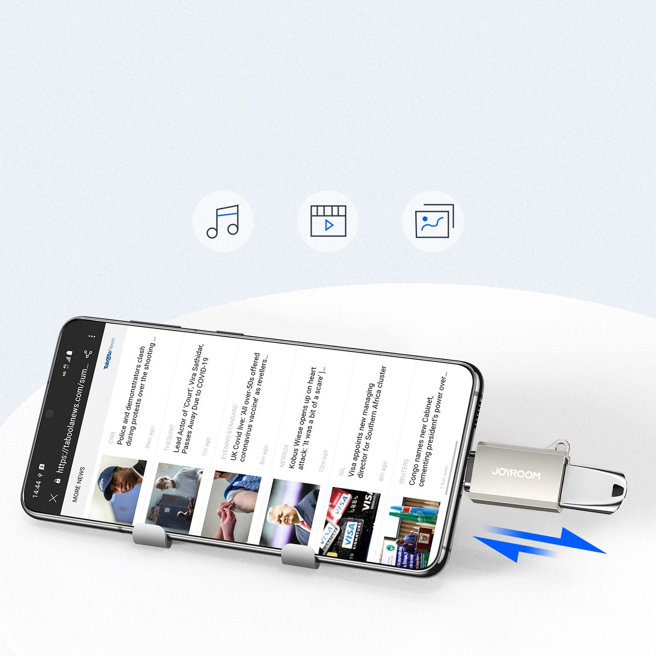 OTG adapter USB-C - USB-A Joyroom S-H151, Srebrn