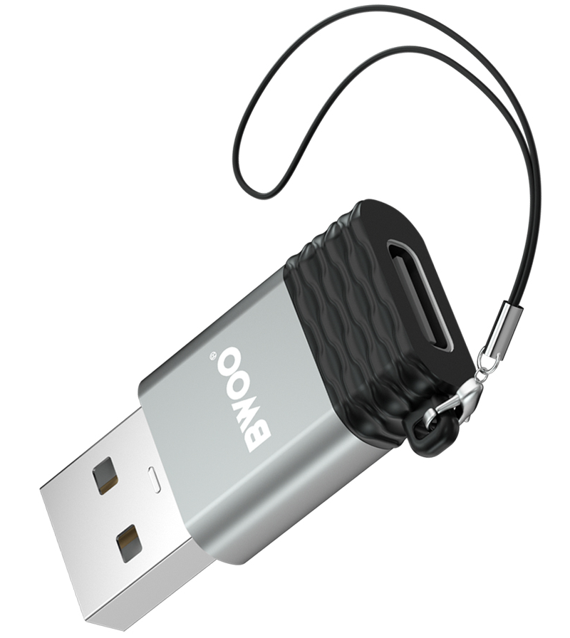 USB-C to USB-A Data and Charging Adapter BWOO BZ-38, Gray