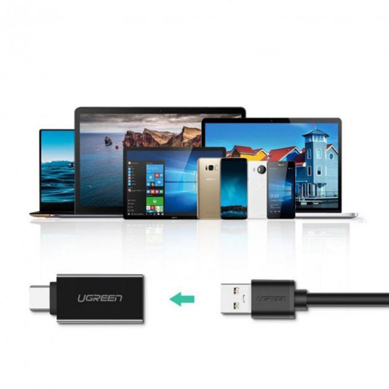 OTG adapter USB-C - USB-A UGREEN US173, črn