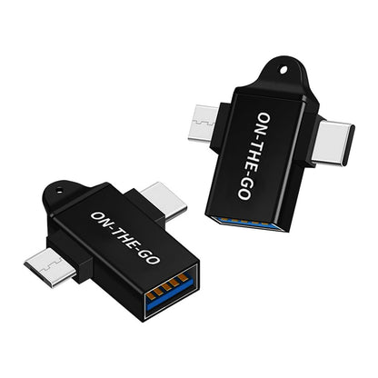 OTG adapter microUSB / USB-C - USB-A Techsuit A15 AluCoreX, Črn