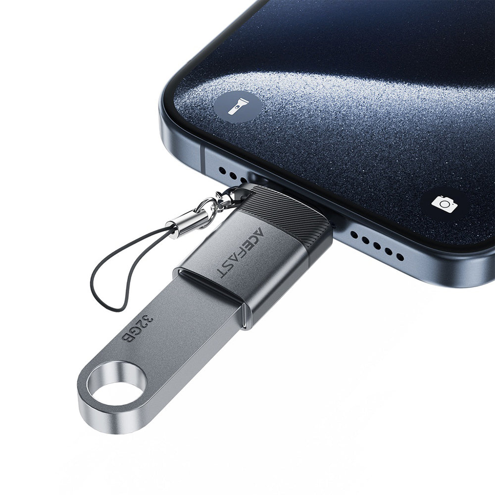 OTG adapter USB-C - USB-A Acefast J7, siv