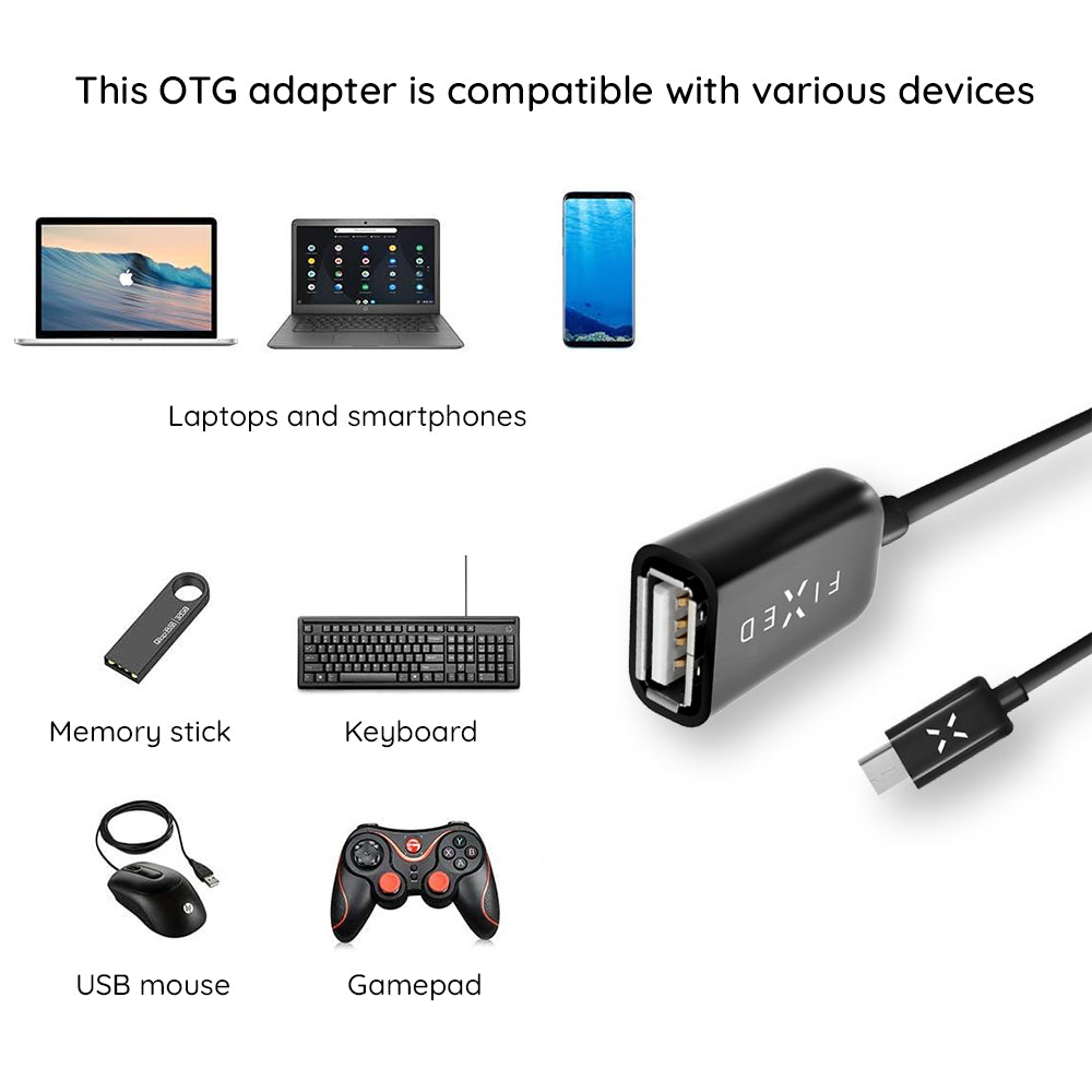 Adaptor OTG USB-C - USB-A Fixed, Črn
