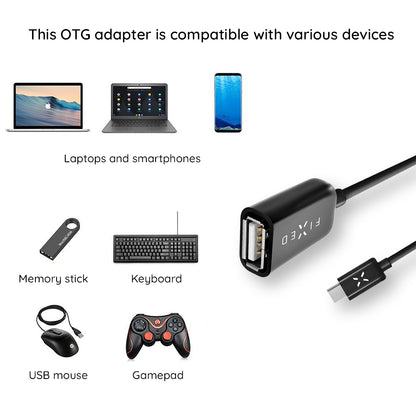 Adaptor OTG USB-C - USB-A Fixed, Črn